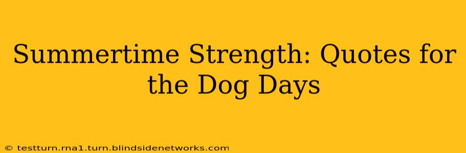 Summertime Strength: Quotes for the Dog Days
