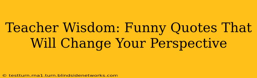 Teacher Wisdom: Funny Quotes That Will Change Your Perspective