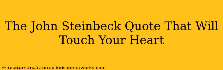 The John Steinbeck Quote That Will Touch Your Heart