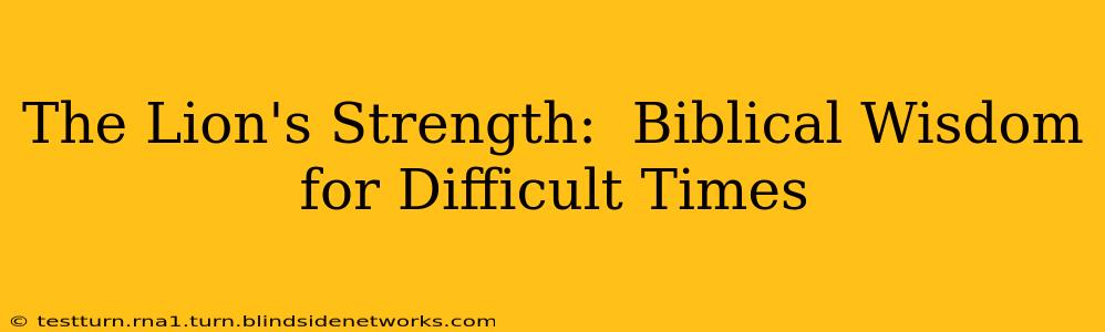 The Lion's Strength:  Biblical Wisdom for Difficult Times
