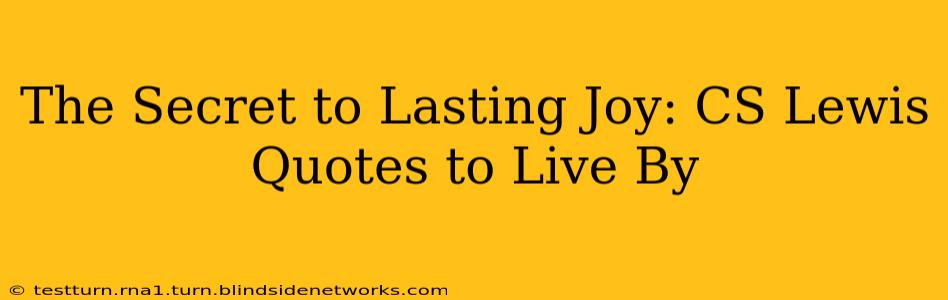 The Secret to Lasting Joy: CS Lewis Quotes to Live By