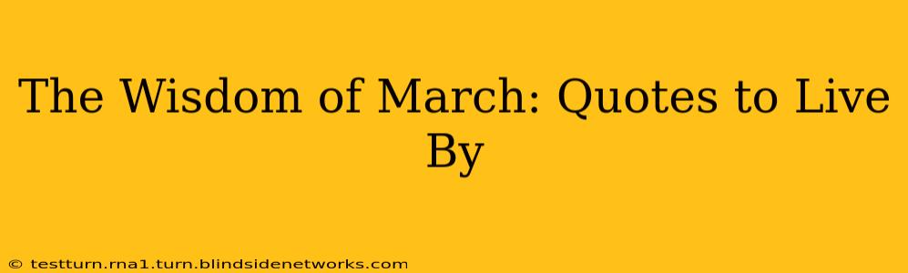 The Wisdom of March: Quotes to Live By