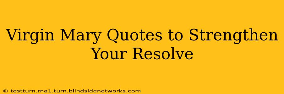 Virgin Mary Quotes to Strengthen Your Resolve