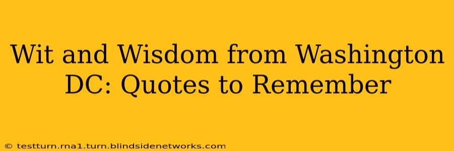 Wit and Wisdom from Washington DC: Quotes to Remember